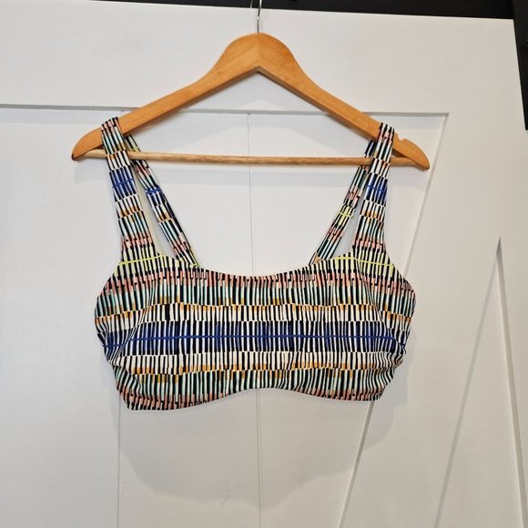 Athleta WOMEN'S PRISMATIC BIKINI TOP MULTICOLOR BRA SIZE 36D 36DD - Picture 1 of 7